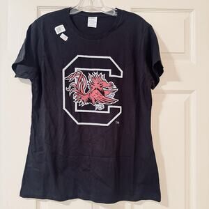 USC South Carolina Gamecocks T-Shirt Women’s Sz L Black NWOT Cotton